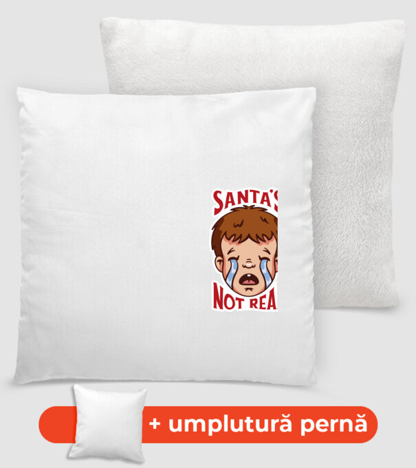 Santa's Not Real copil plângând model alb pe tricou