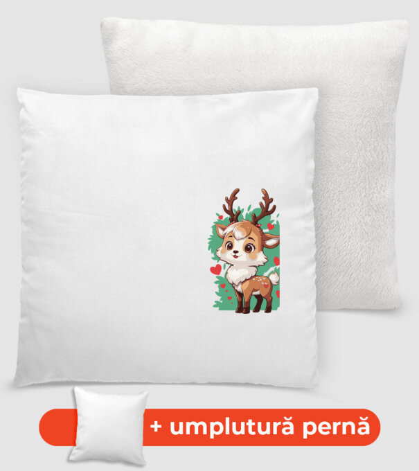 Valentine Deer model alb pe tricou
