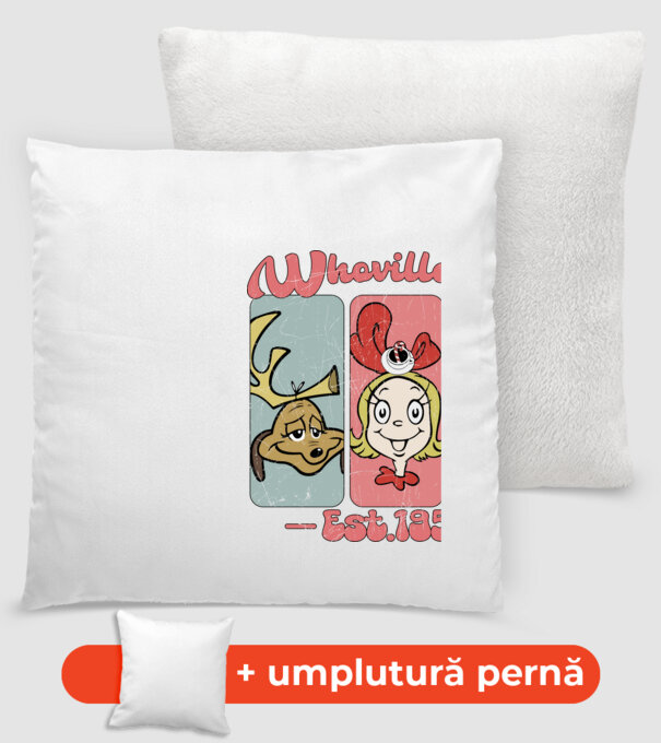 Whoville & Co - Grinch model alb pe tricou