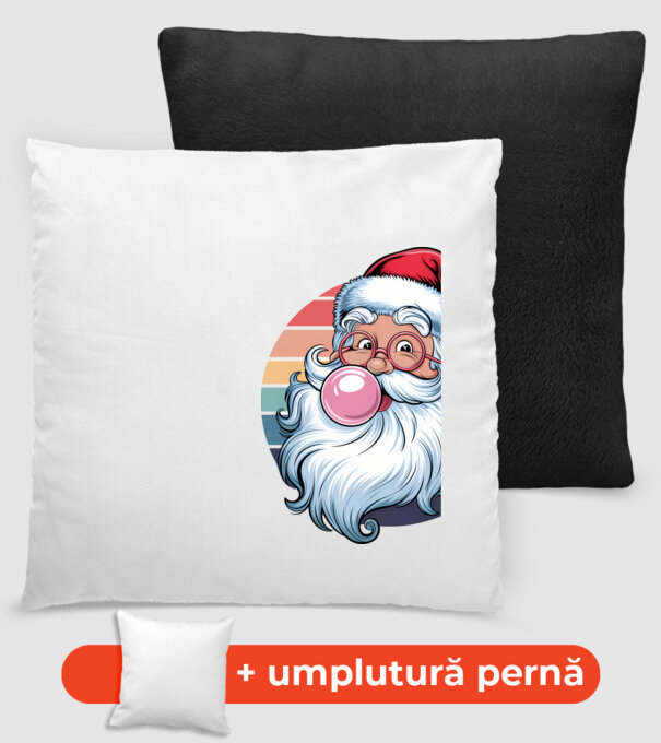 Bubble gum santa model negru pe tricou