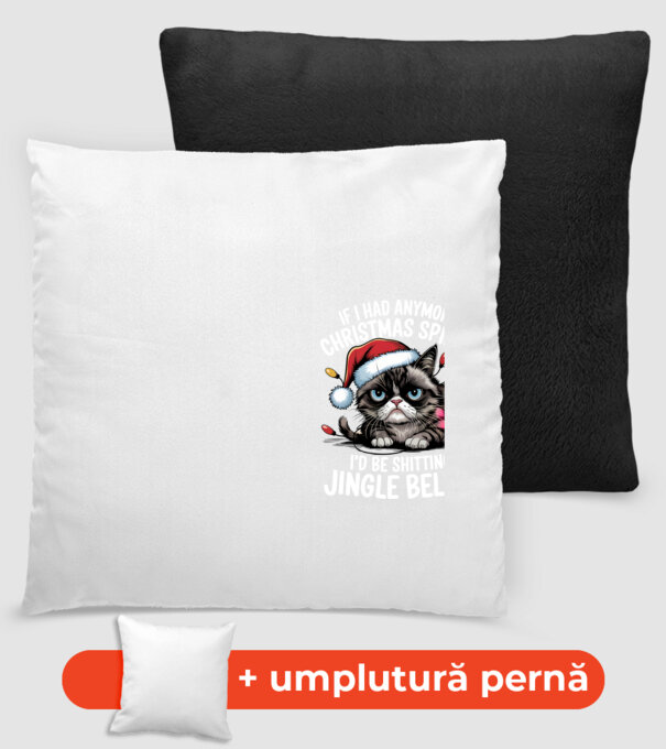 Christmas Spirit Grumpy Cat Negru model negru pe tricou