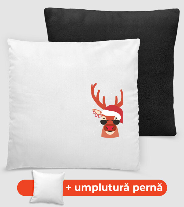 Cool Reindeer Rudolph model negru pe tricou