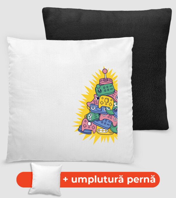 Joystick pom de Crăciun model negru pe tricou