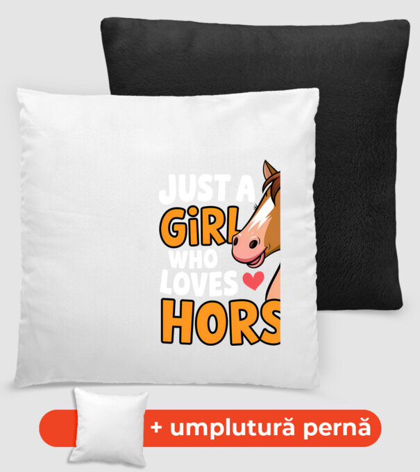 Just a girl who loves horses Negru model negru pe tricou