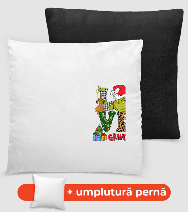 Love Grinch model negru pe tricou