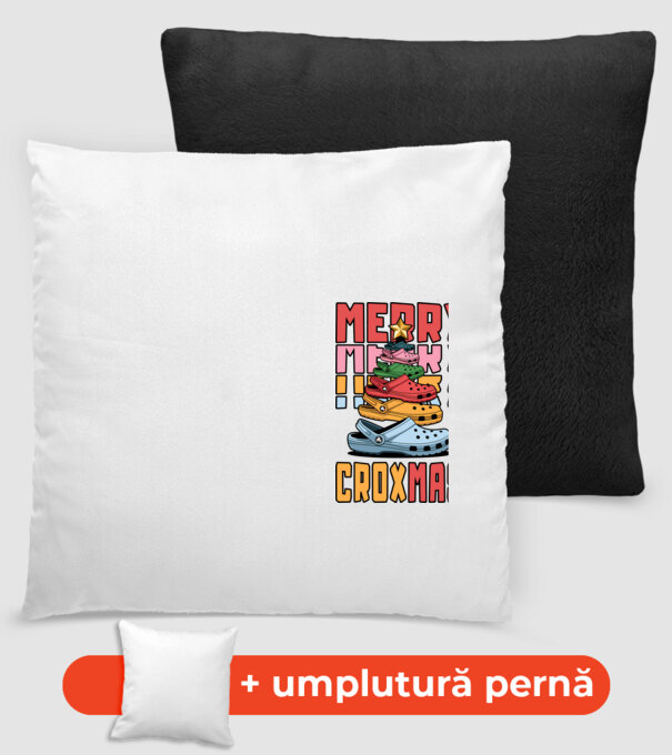 Merry Croxmas model negru pe tricou
