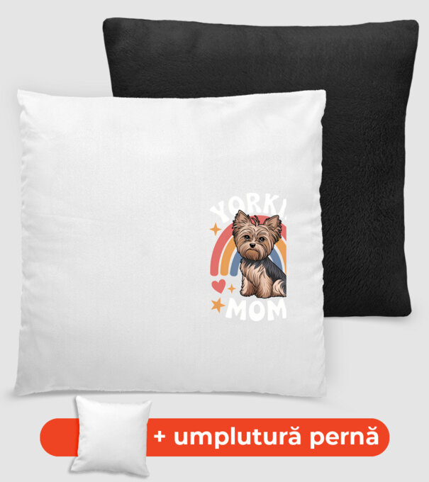 Yorkie Mom Negru model negru pe tricou