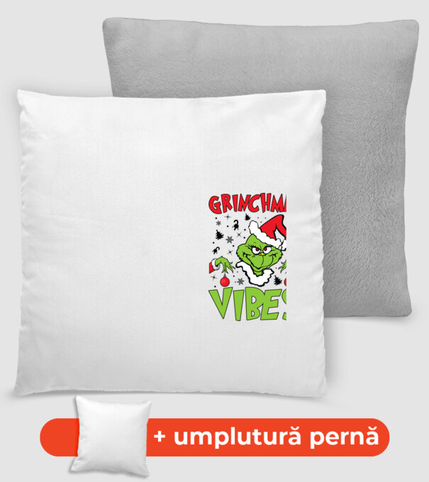Grinchmas Vibes - Grinch model gri închis pe tricou