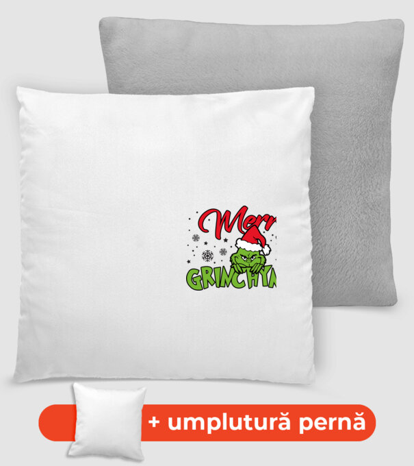 Merry Grinchymas - Grinch model gri închis pe tricou